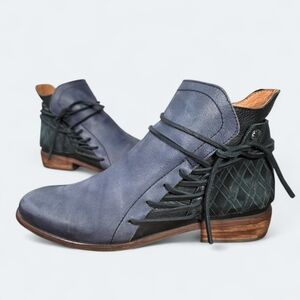 Sundance Veracruz Salt of the Earth blue leather Ankle Boots Size 39